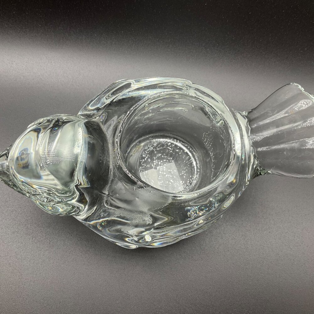 Vintage Clear Glass Bird Figurine Candle Holder Votive Tea Light Paperweight - Picture 3 of 11